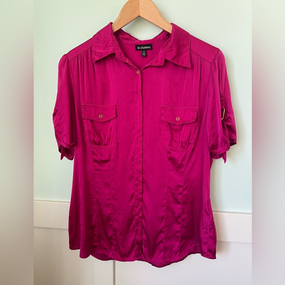 Le Chateau Women's Pink Button-Up Top